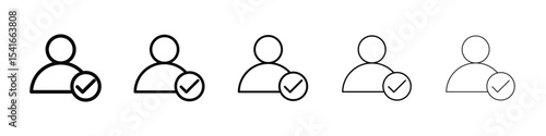 User check icon logo in stroke lines collection