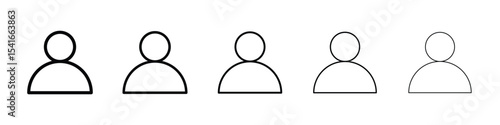 User icon logo in stroke lines collection