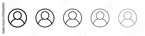User icon logo in stroke lines collection