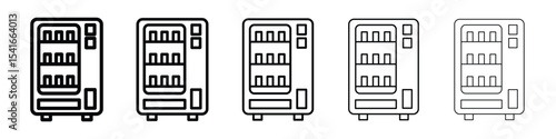 Vending machine icon logo in stroke lines collection