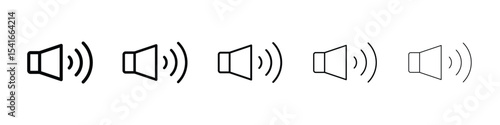 Volume icon logo in stroke lines collection