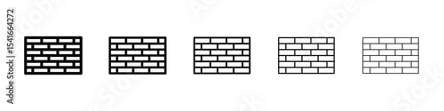 Wall icon logo in stroke lines collection