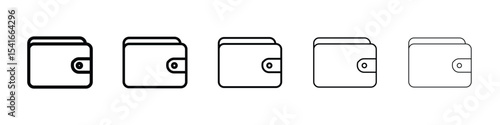 Wallet icon logo in stroke lines collection