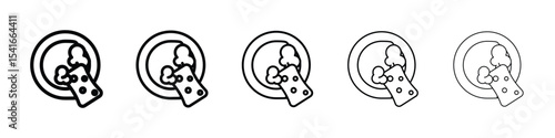 Washing dishes icon logo in stroke lines collection