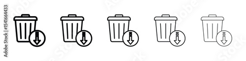 Waste reduction icon logo in stroke lines collection