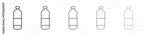 Water bottle icon logo in stroke lines collection