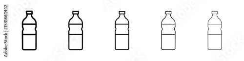 Water bottle icon logo in stroke lines collection