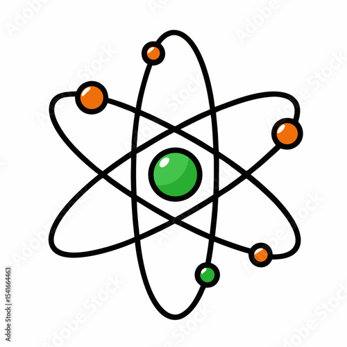 Simple cartoon illustration of an atom