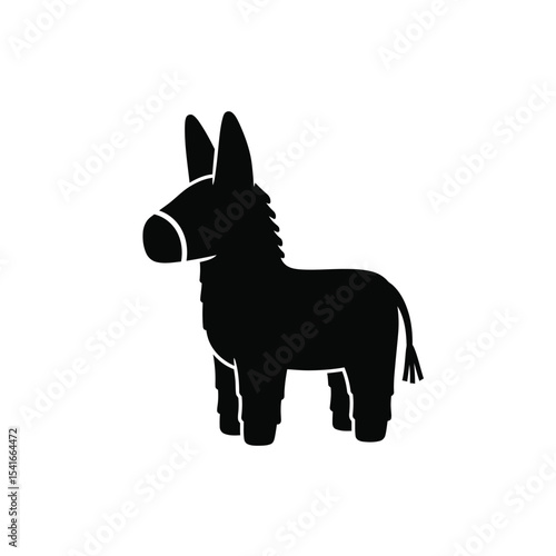 Black Silhouette Donkey Piñata Vector Icon