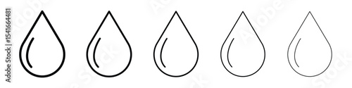 Water drop icon logo in stroke lines collection