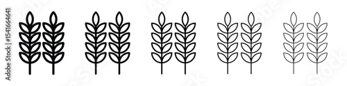 Wheat icon logo in stroke lines collection