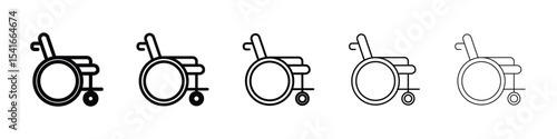 Wheelchair icon logo in stroke lines collection