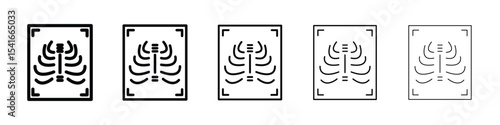 X ray icon logo in stroke lines collection