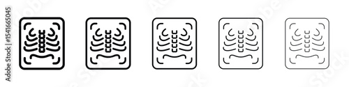 X ray icon logo in stroke lines collection