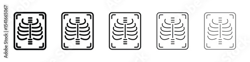 X-ray scan icon logo in stroke lines collection