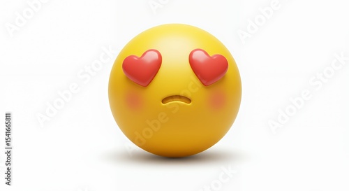 Yellow Emoji with Heart Eyes Symbolizing Love and Affection