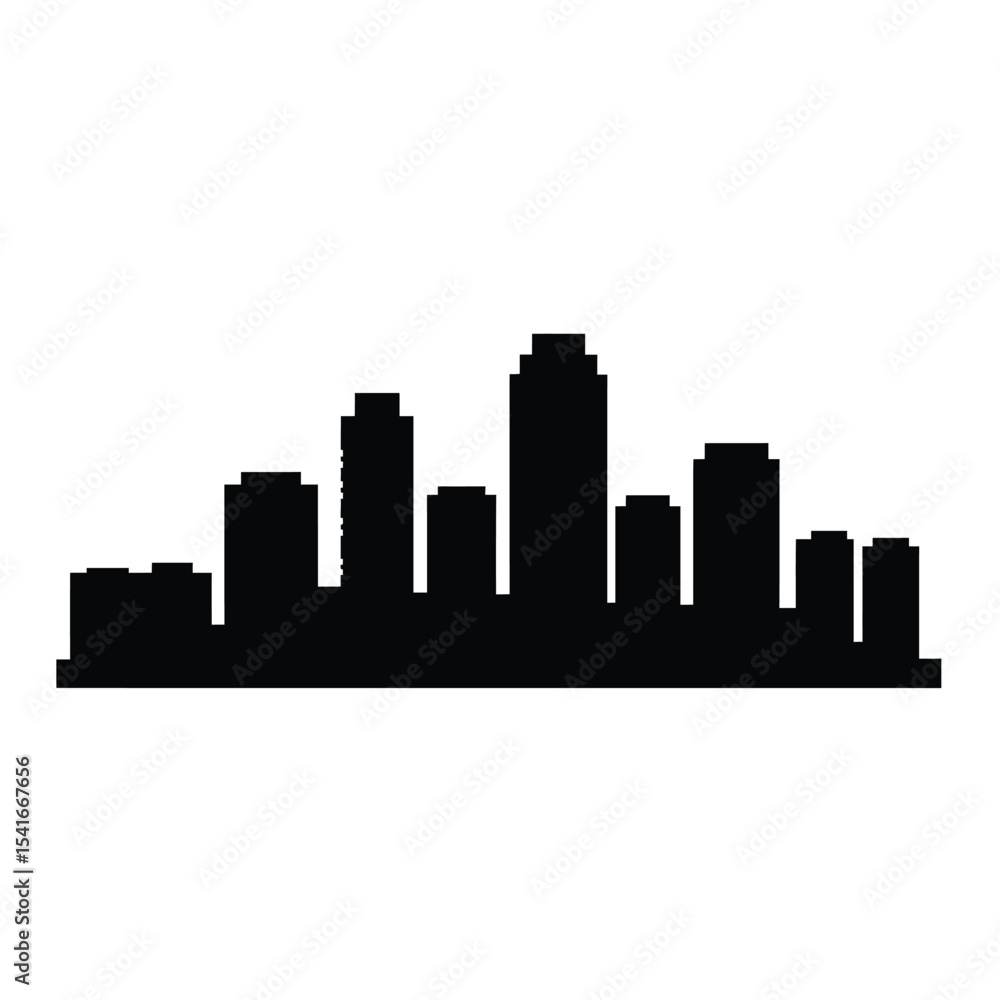 Black Silhouette San Jose Tech Campus Skyline Vector Black Silhouette San Jose Tech Campus Skyline Vector
