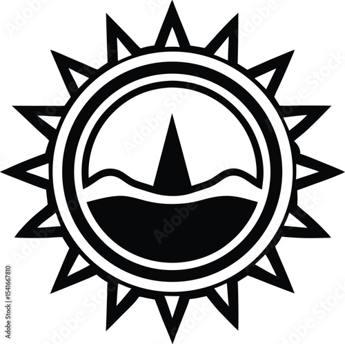Arctic Sun Icon Outline Vector Illustration