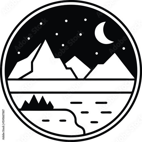 Arctic Twilight Icon Outline Vector Illustration