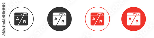 A B test icon Logos. Flat Vector Icon Design Template