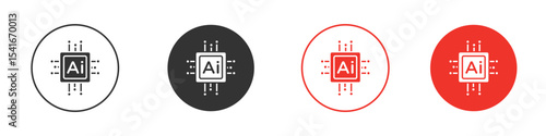 AI chip icon Logos. Flat Vector Icon Design Template