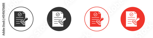 Approved document icon Logos. Flat Vector Icon Design Template