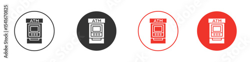 Atm icon Logos. Flat Vector Icon Design Template