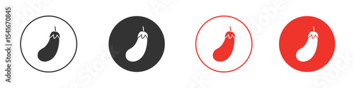 Aubergine icon Logos. Flat Vector Icon Design Template