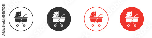 Baby carriage icon Logos. Flat Vector Icon Design Template