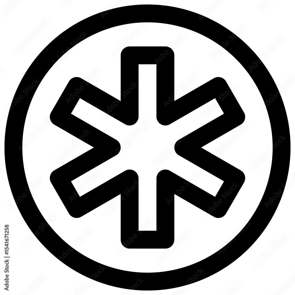 Fototapeta premium Medical alert. Editable stroke vector icon.