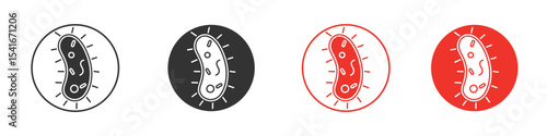 Bacteria icon Logos. Flat Vector Icon Design Template
