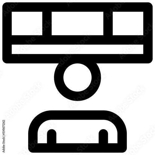 Low ceiling. Editable stroke vector icon.