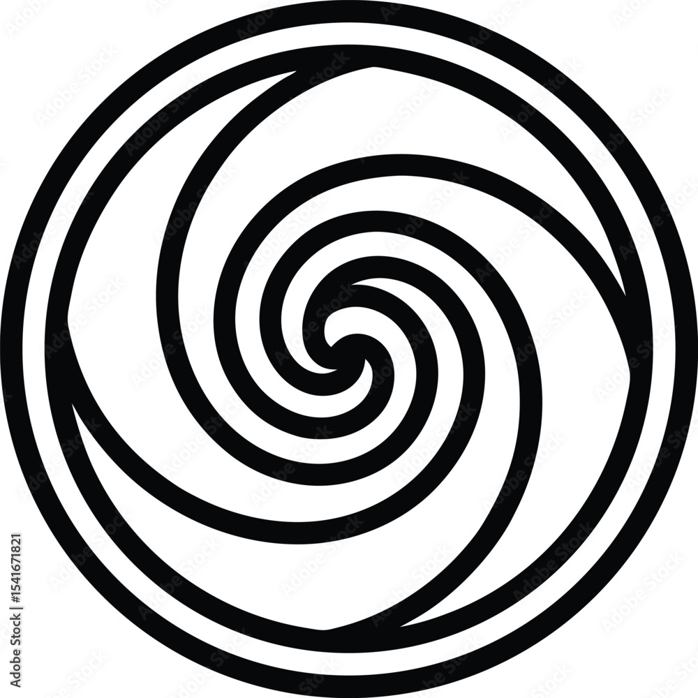Fototapeta premium Frozen Swirl Icon Outline Vector Illustration