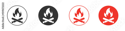 Bonfire icon Logos. Flat Vector Icon Design Template