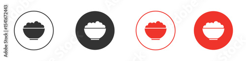 Bowl rice icon Logos. Flat Vector Icon Design Template