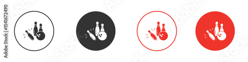 Bowling icon Logos. Flat Vector Icon Design Template
