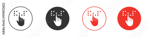 Braille icon Logos. Flat Vector Icon Design Template