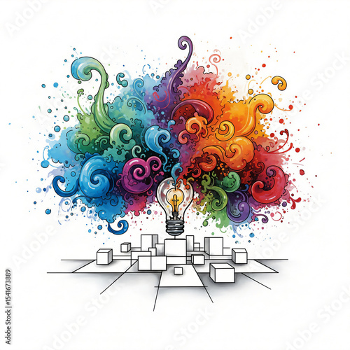 Colorful Explosion of Ideas and Creativity