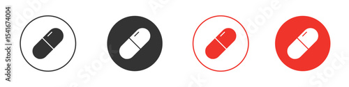 Capsule icon Logos. Flat Vector Icon Design Template