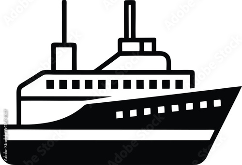 Icebreaker Ship Icon Outline Vector Illustration