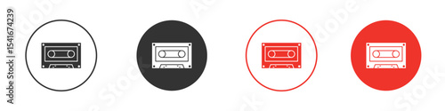 Cassette tape icon Logos. Flat Vector Icon Design Template