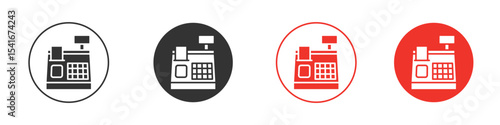 Cash register icon Logos. Flat Vector Icon Design Template