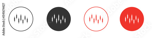 Chart candlestick icon Logos. Flat Vector Icon Design Template