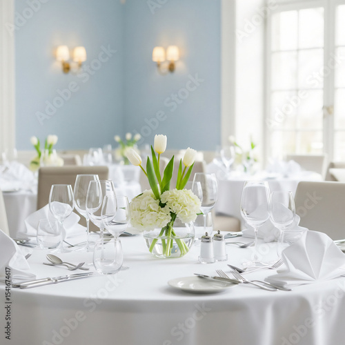 Elegant Table Setting for a Wedding Reception or Special Event