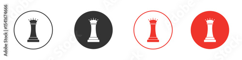 Chess queen icon Logos. Flat Vector Icon Design Template