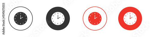 Clock face icon Logos. Flat Vector Icon Design Template