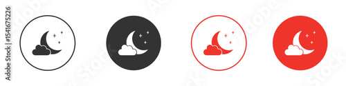 Cloud moon icon Logos. Flat Vector Icon Design Template