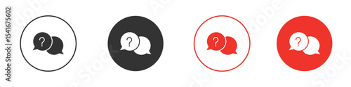 Comment question icon Logos. Flat Vector Icon Design Template