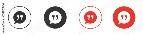 Comment quote icon Logos. Flat Vector Icon Design Template