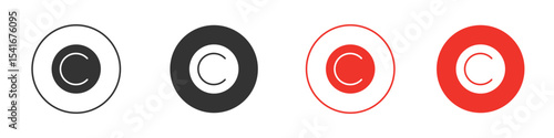 Copyright icon Logos. Flat Vector Icon Design Template